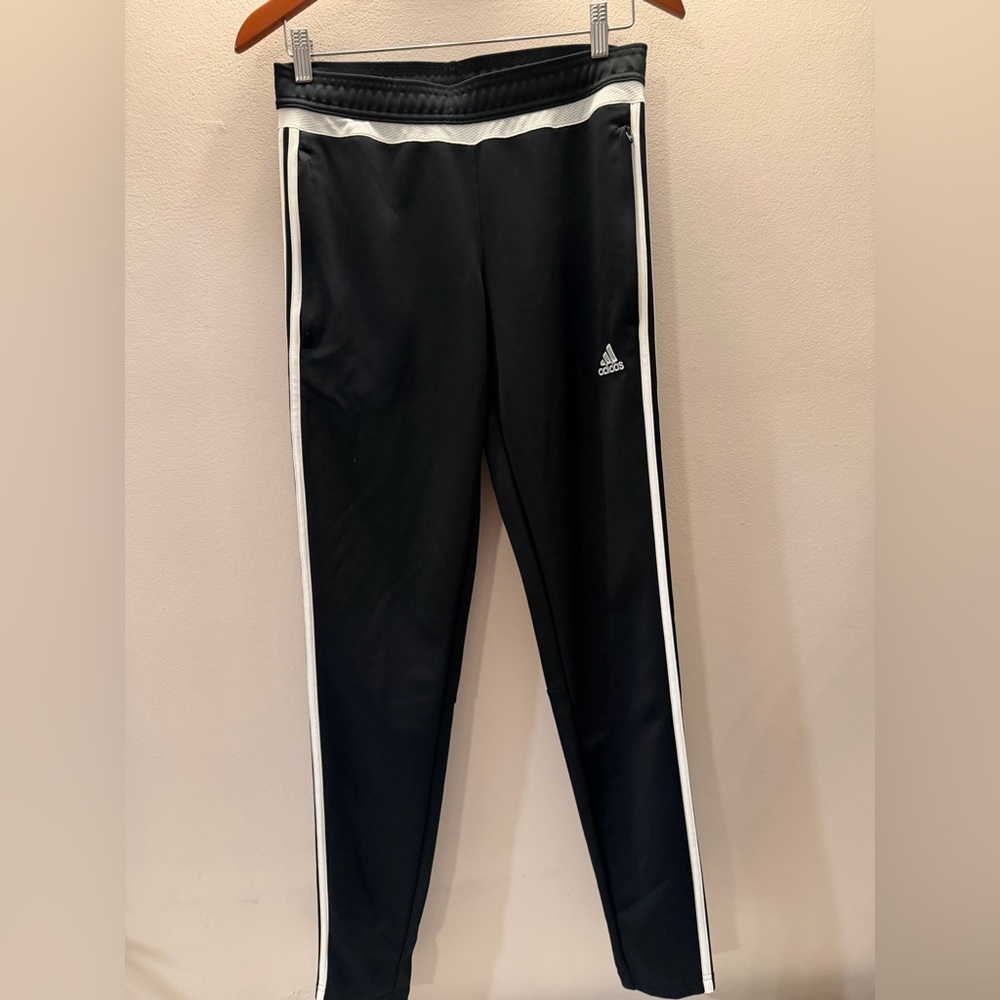 Adidas Climacool Track Pants Womens Small Black White 3 Stripe Soccer Joggers‎